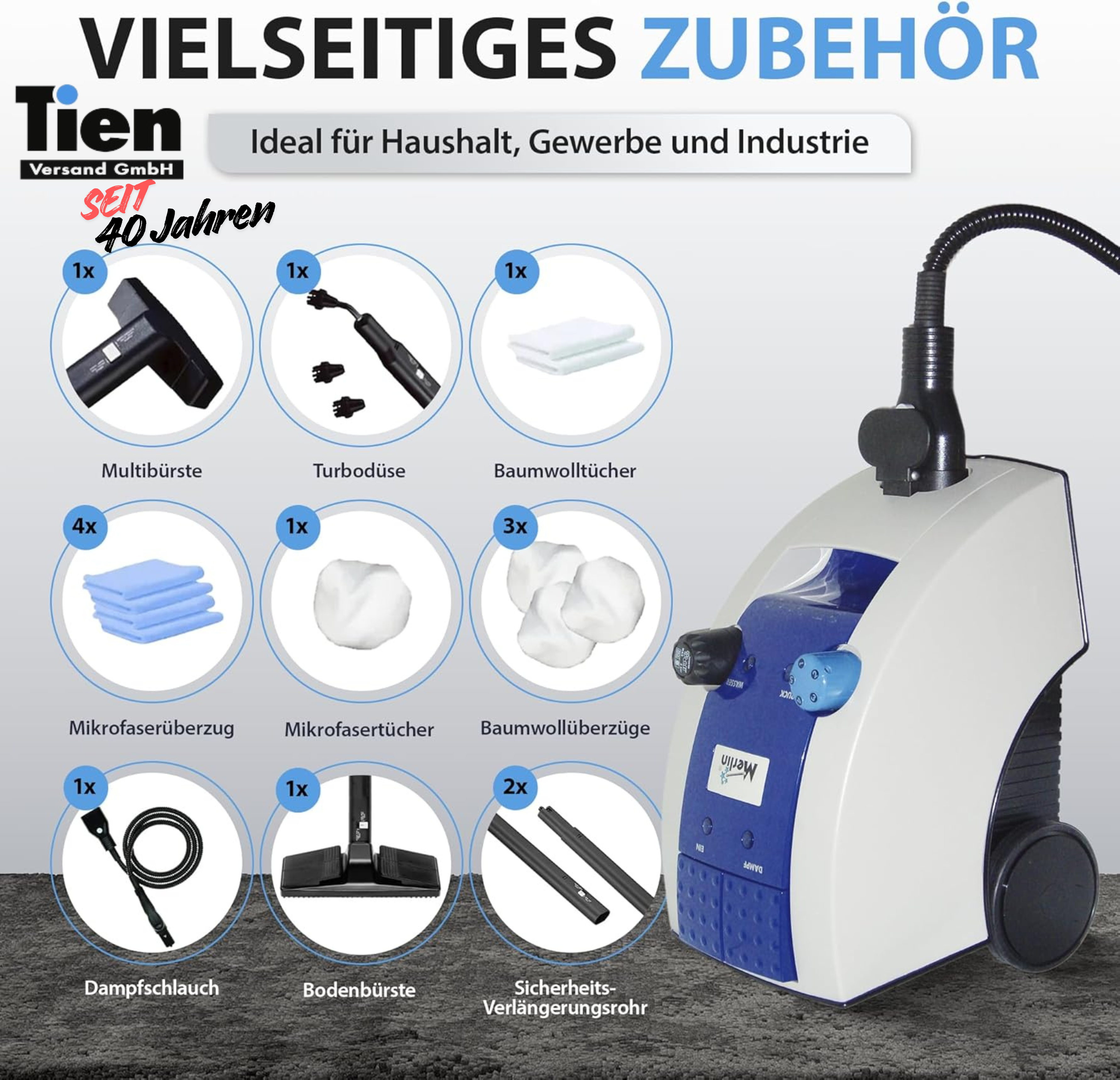 Merlin Royal Dampfreiniger Bügelkombi plus